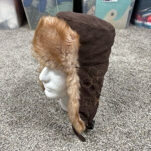 PrAna Women’s Faux Fur Trapper Winter Hat Size 58cm